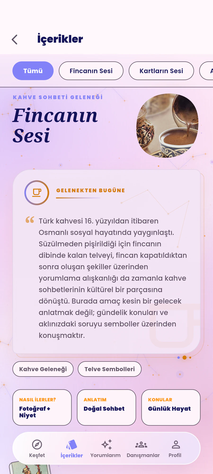 Fincanın Sesi içeriği